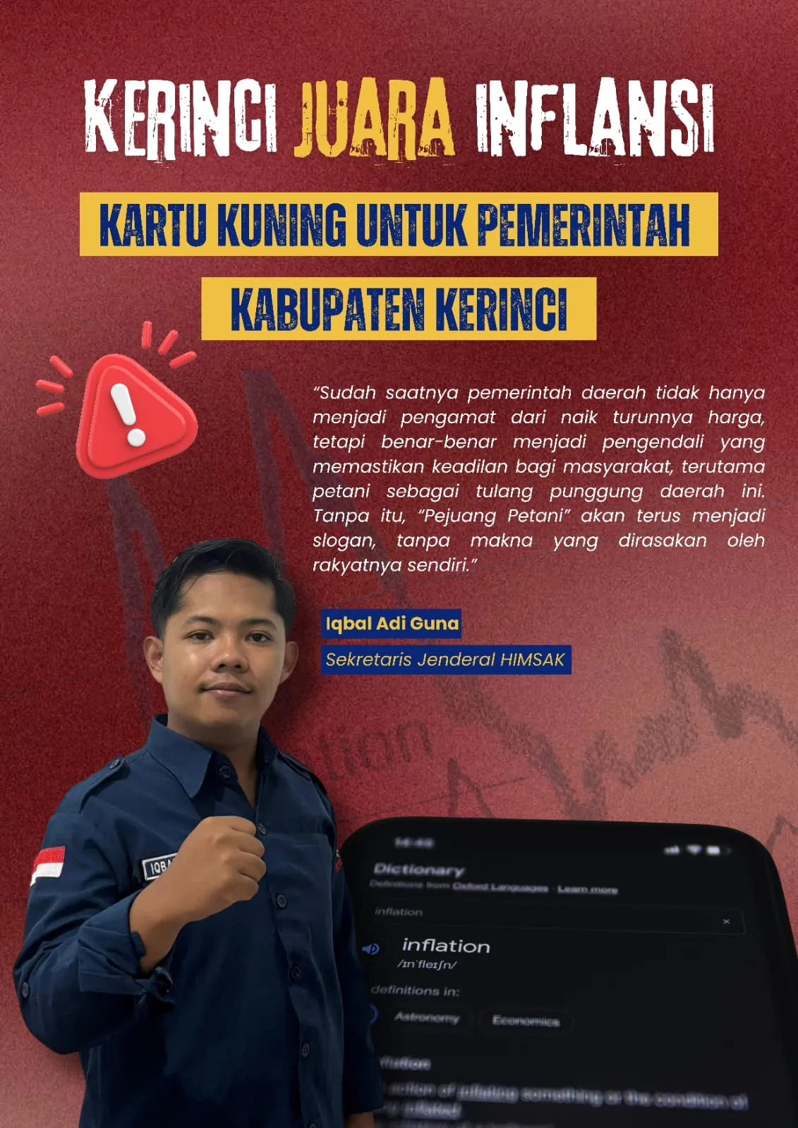 Kerinci juara inflansi: kartu kuning untuk pemerintah kabupaten kerinci
